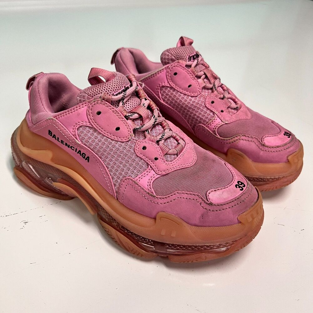Balenciaga Triple S Clear Sole Pink Women's EU 39 / US 9 Women Chunky Sneakers
